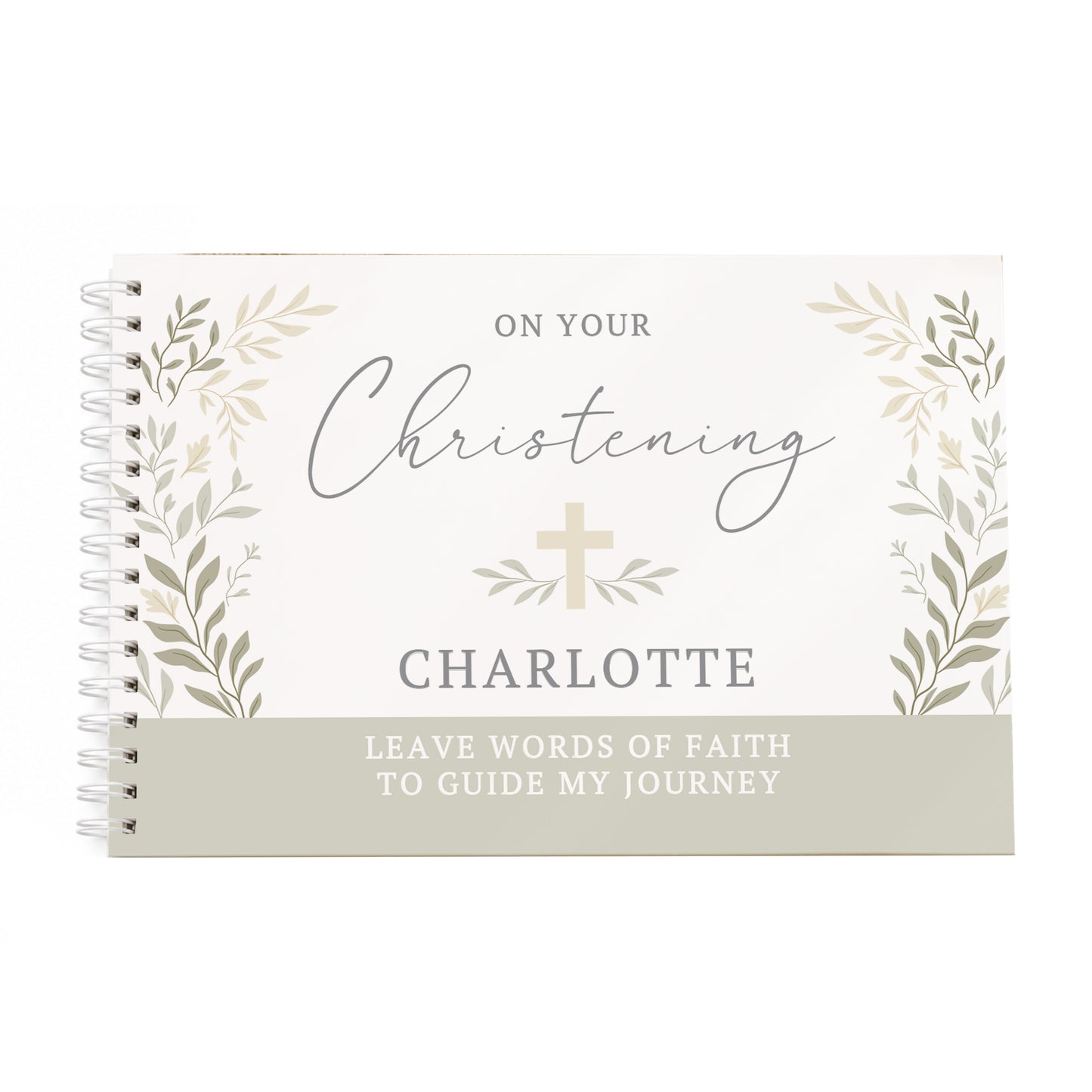 Personalised Religious Cross Guest Book