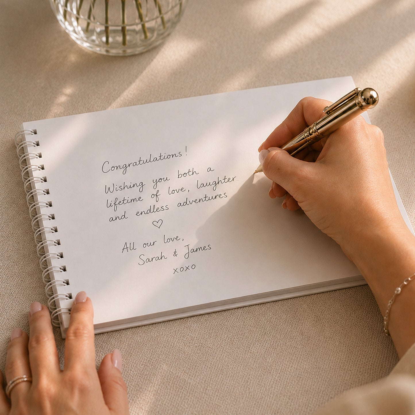 Personalised Black & Gold Wedding Guest Book