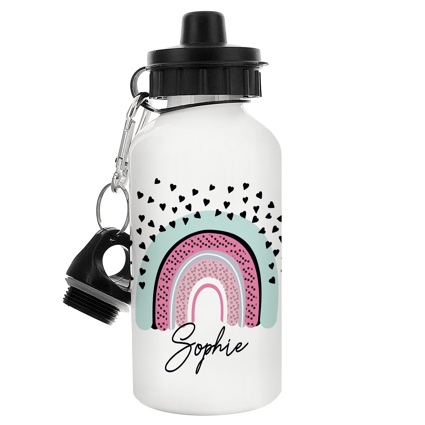 Personalised Rainbow White Drinks Bottle