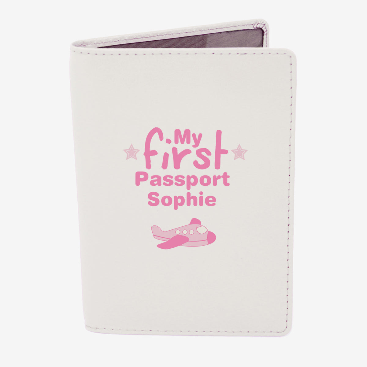 Personalised My First Cream Leather Passport Holder