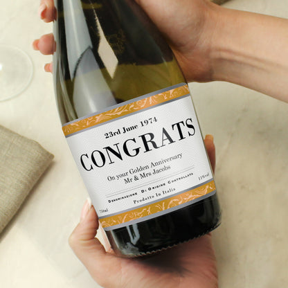 Personalised Contemporary Label Prosecco