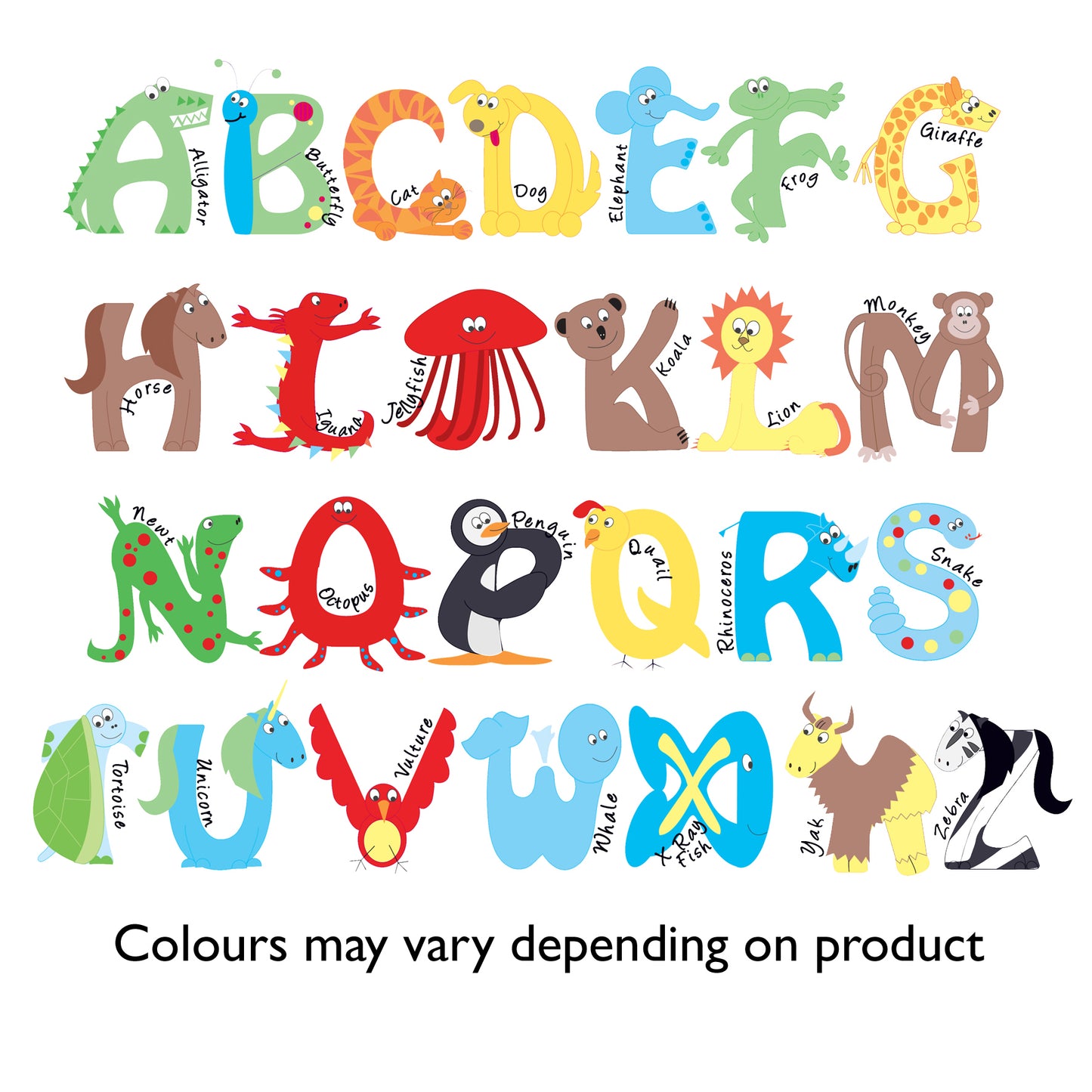 Personalised Blue Animal Alphabet Placemat