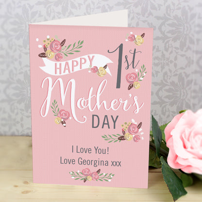 Personalised Floral Bouquet 1st Mother's Day Card