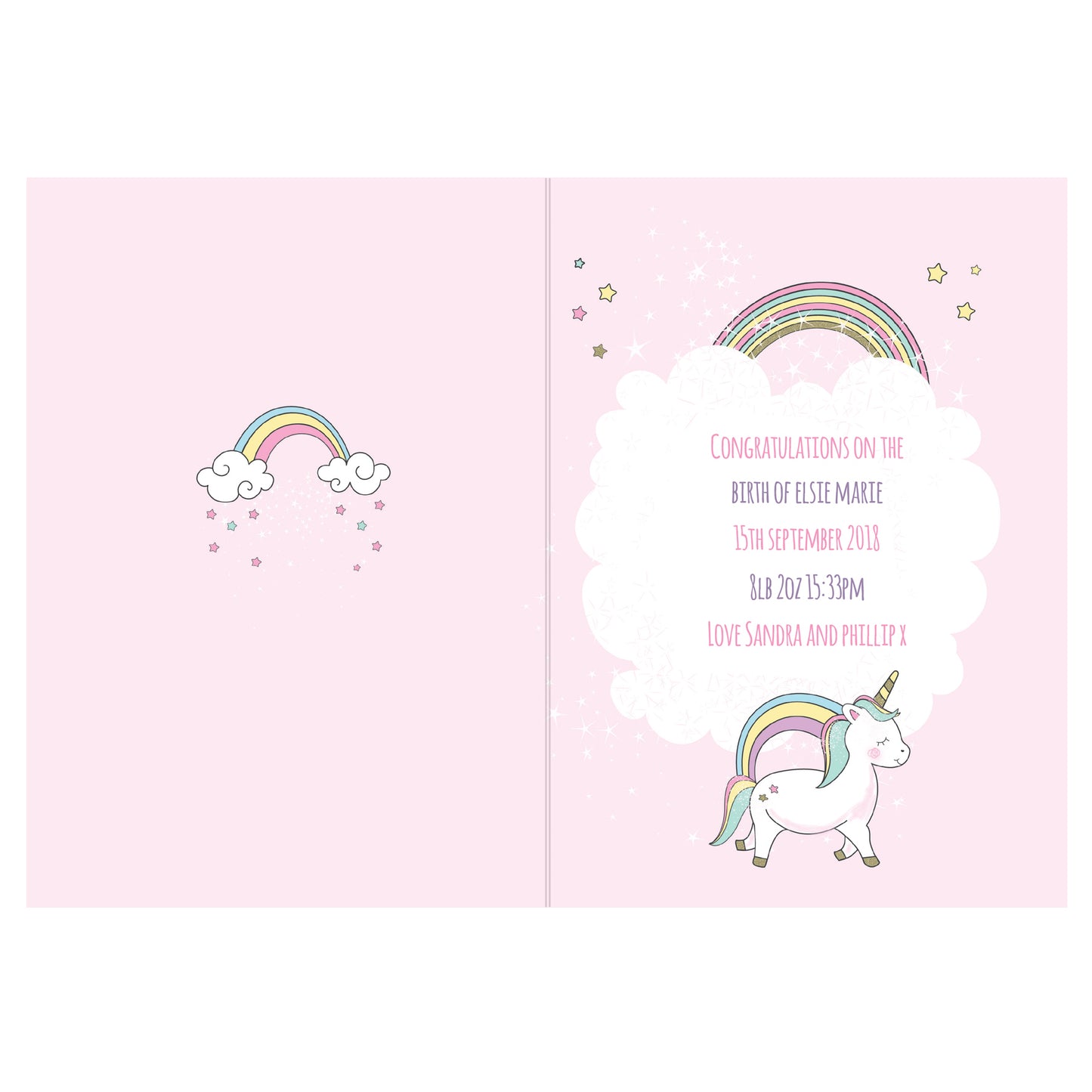 Personalised Baby Unicorn Card