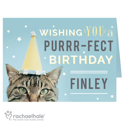 Personalised Rachael Hale Purr-fect Birthday Card