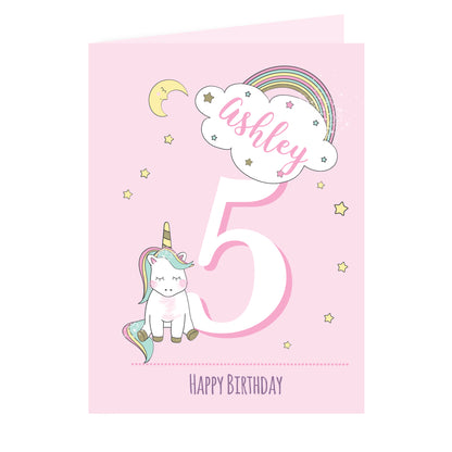 Personalised Baby Unicorn Birthday Age Card