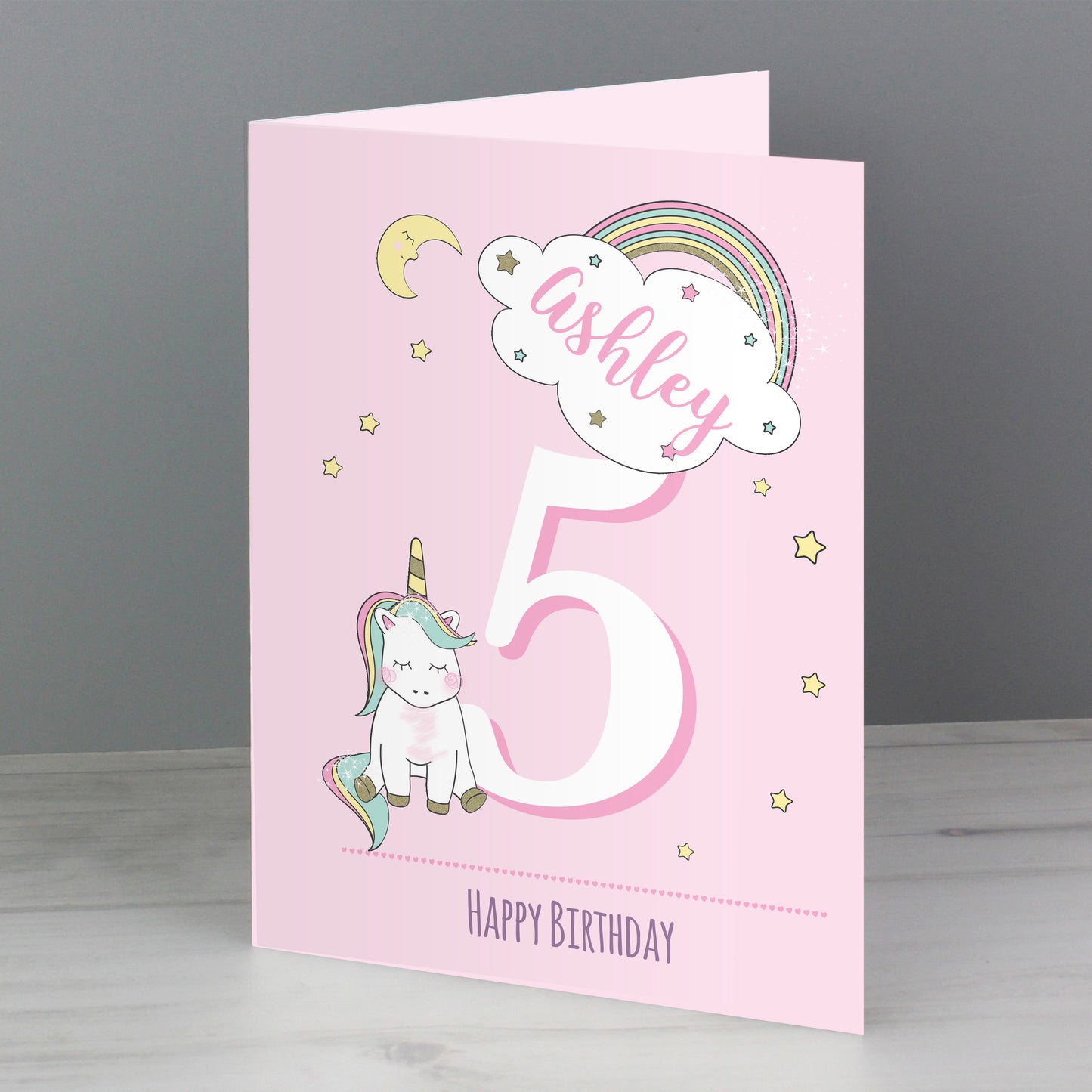 Personalised Baby Unicorn Birthday Age Card