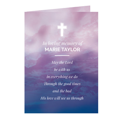 Personalised In Loving Memory Cross Card