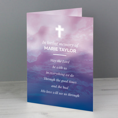 Personalised In Loving Memory Cross Card