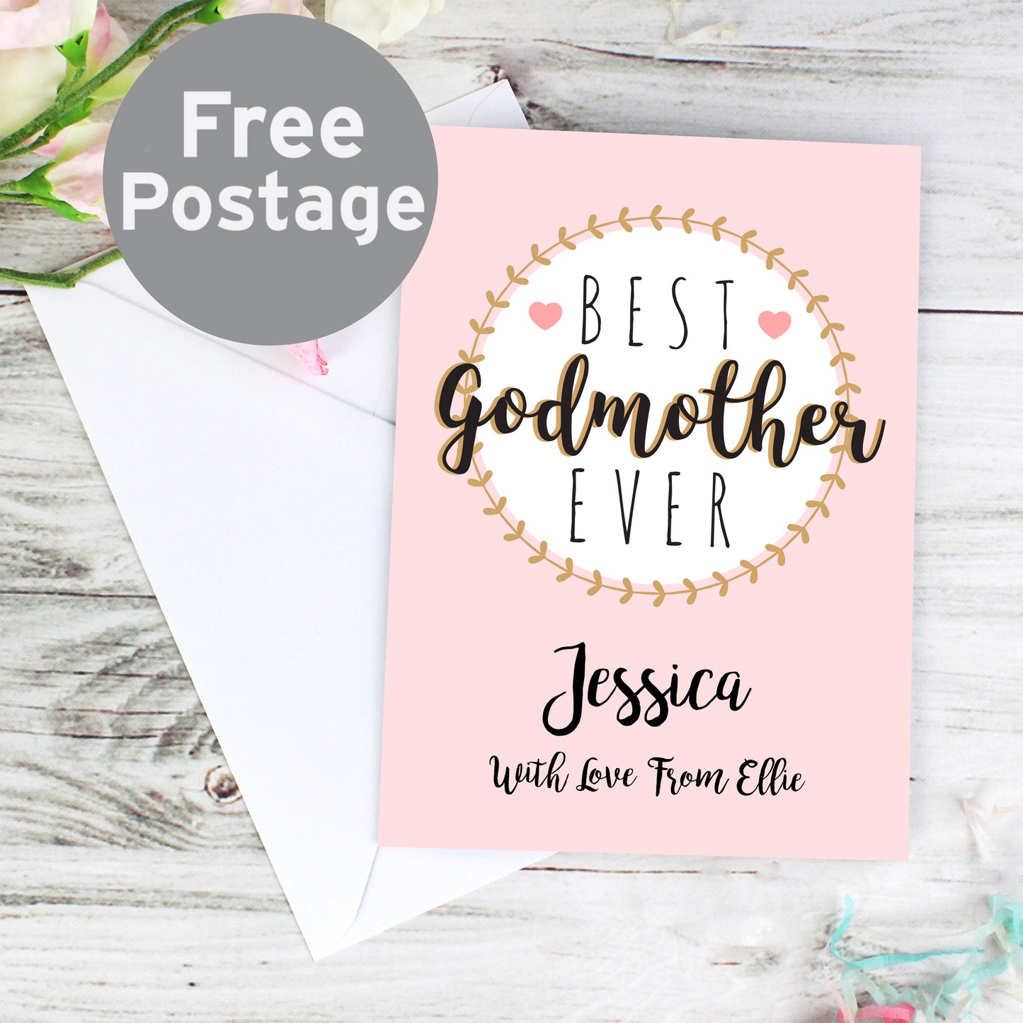 Personalised Best Godmother Card