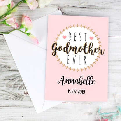 Personalised Best Godmother Card