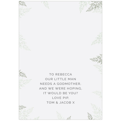 Personalised Godparent Card