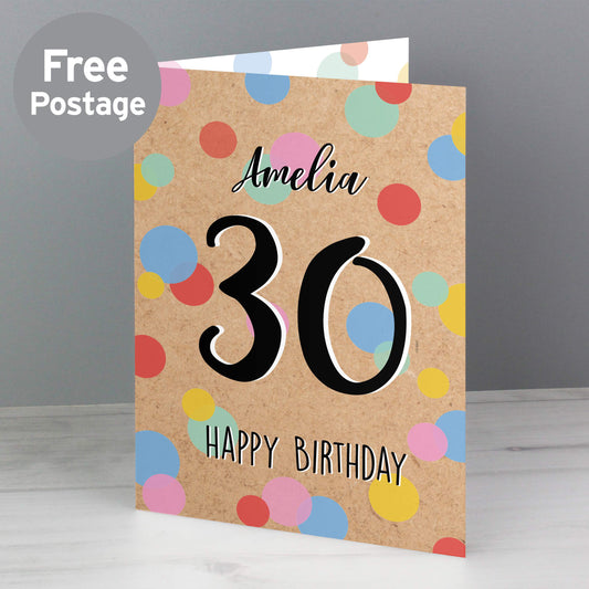 Personalised Colour Confetti Birthday Card