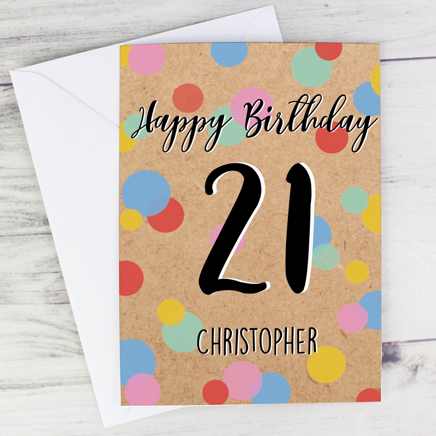 Personalised Colour Confetti Birthday Card