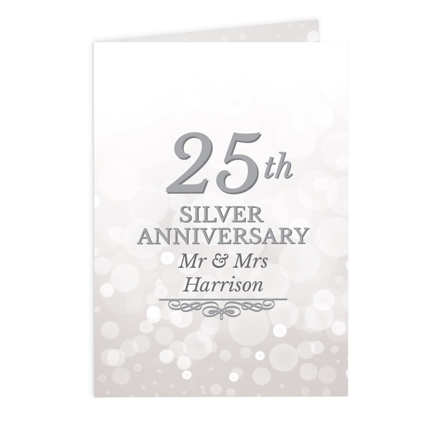 Personalised 25th Silver Anniversary Card