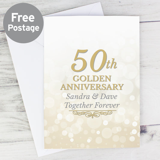 Personalised 50th Golden Anniversary Card