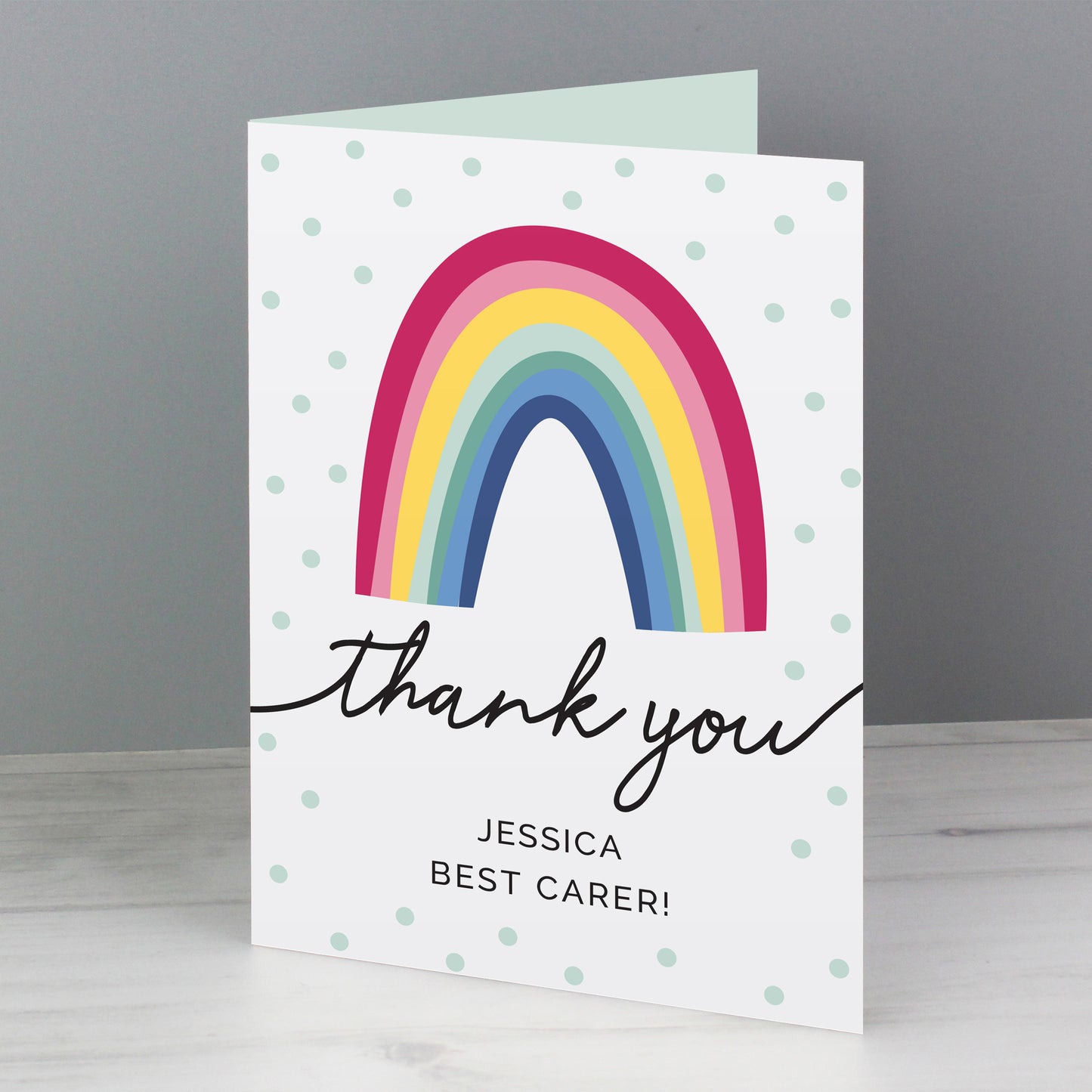 Personalised Rainbow Thank You Card