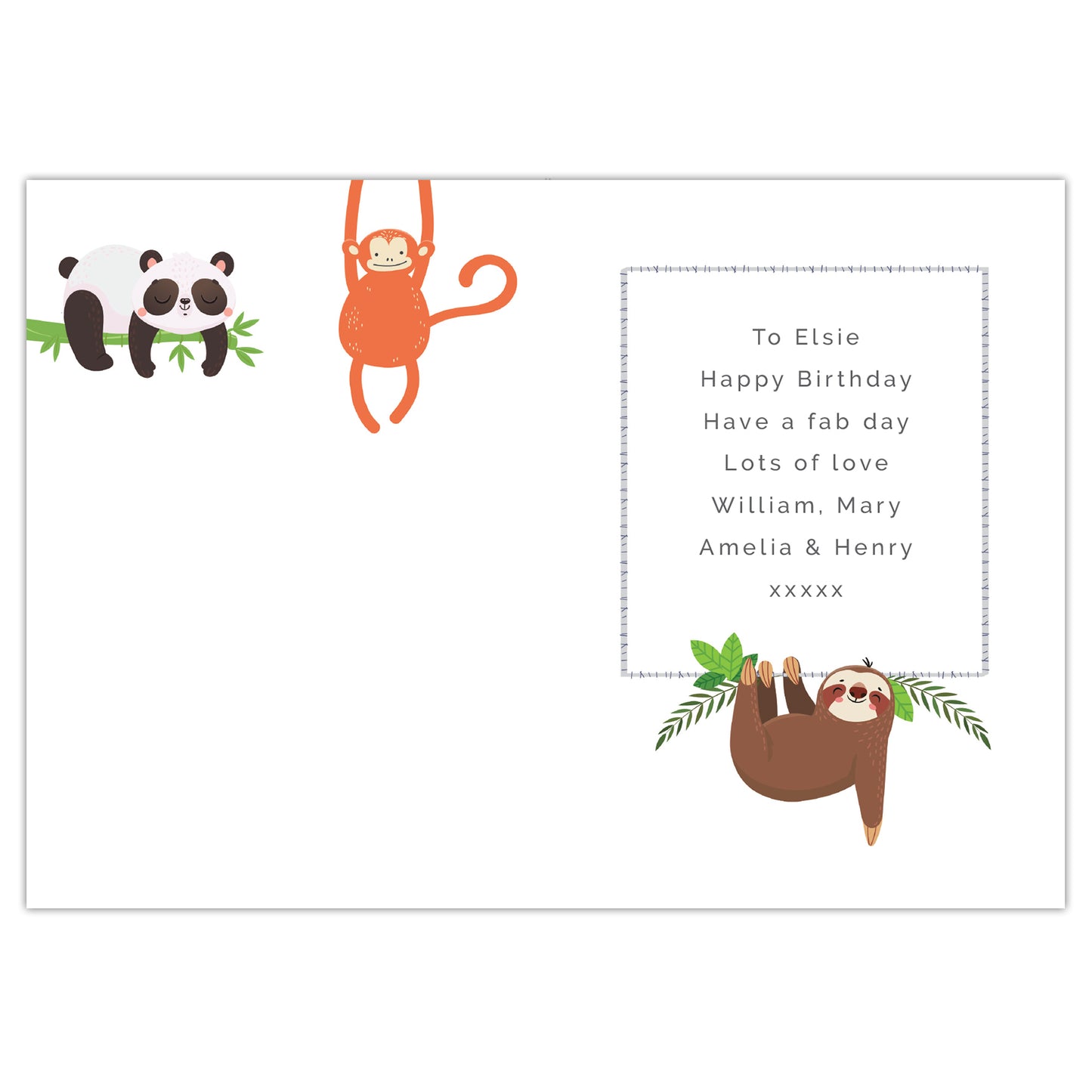 Personalised Animal Birthday Card