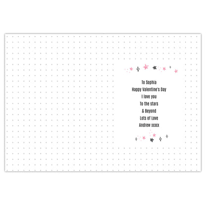 Personalised To The Moon & Back Pink Card