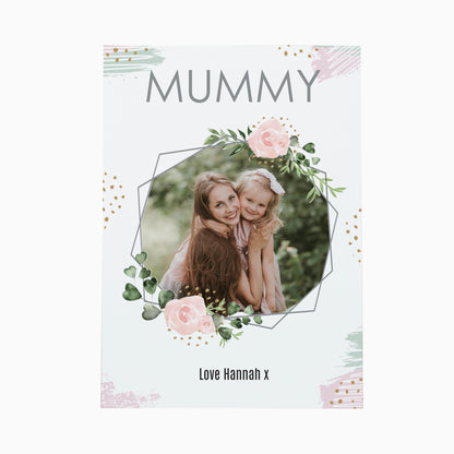 Personalised Floral Abstract Photo Upload Card