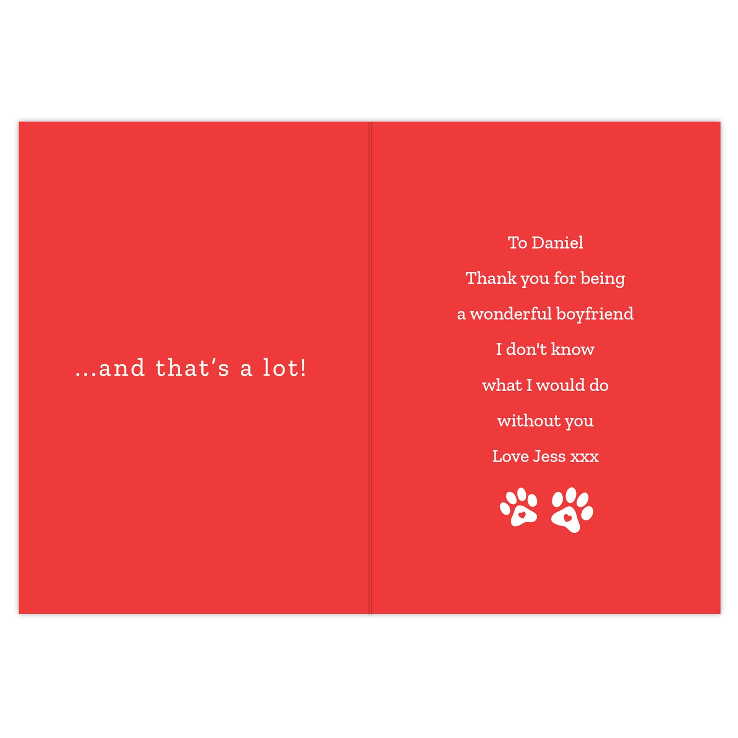 Personalised I Love You More than the Dog Card