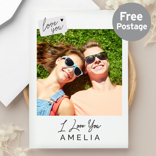 Personalised Love You Photo Upload Greeting Card