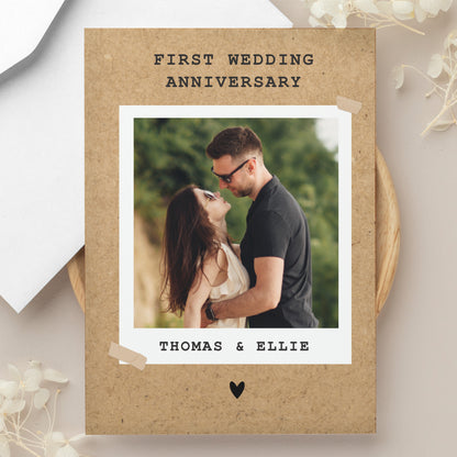 Personalised Rustic Polaroid Photo Upload Card