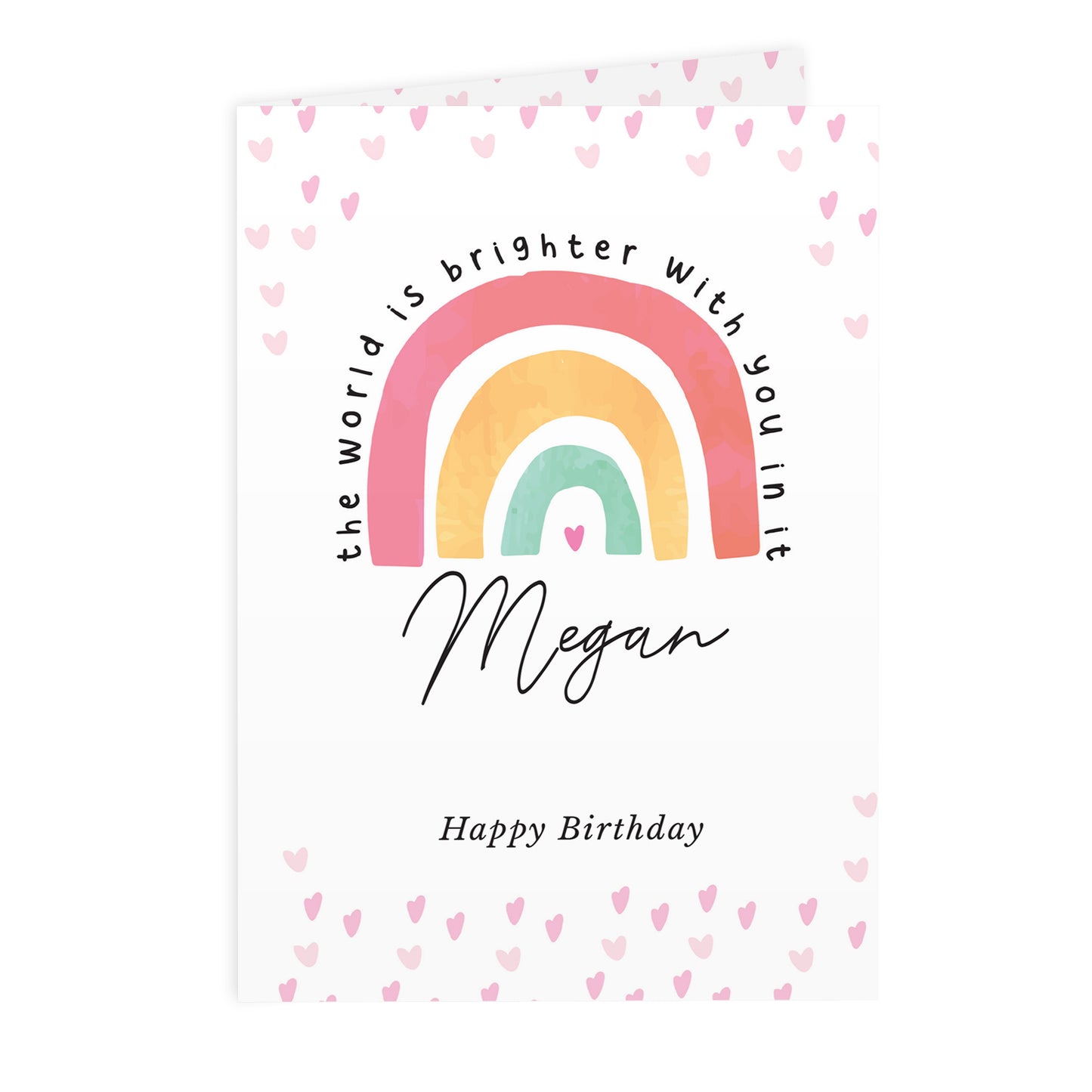 Personalised You Make The World Brighter Rainbow Card