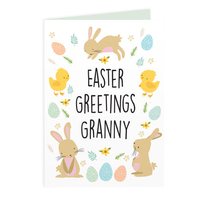 Personalised Easter Bunny & Chick Card