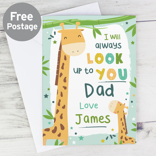 Personalised Look Up To You Giraffe Card