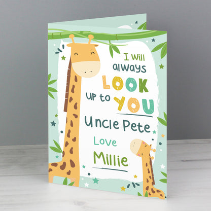 Personalised Look Up To You Giraffe Card