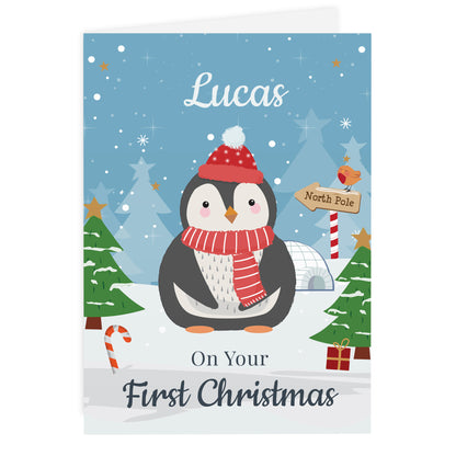 Personalised Christmas Penguin Card