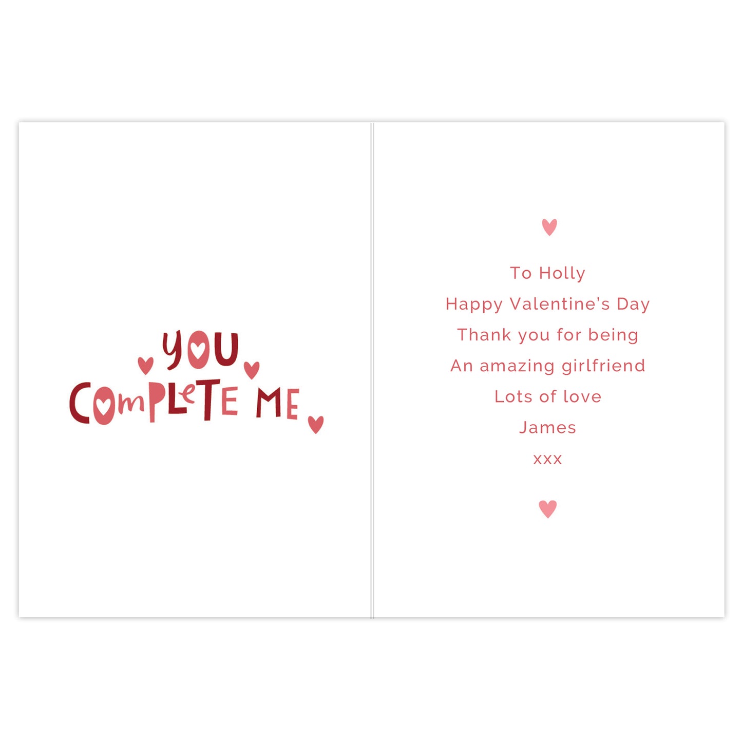 Personalised You Complete Me Card