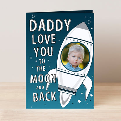 Personalised Moon & Back Photo Upload Card