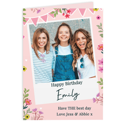 Personalised Photo Upload Floral Card