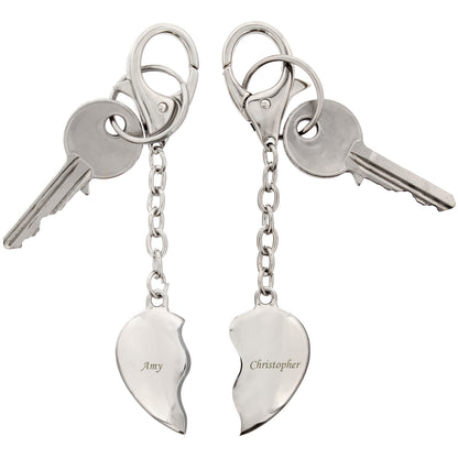 Personalised Two Hearts Keyring