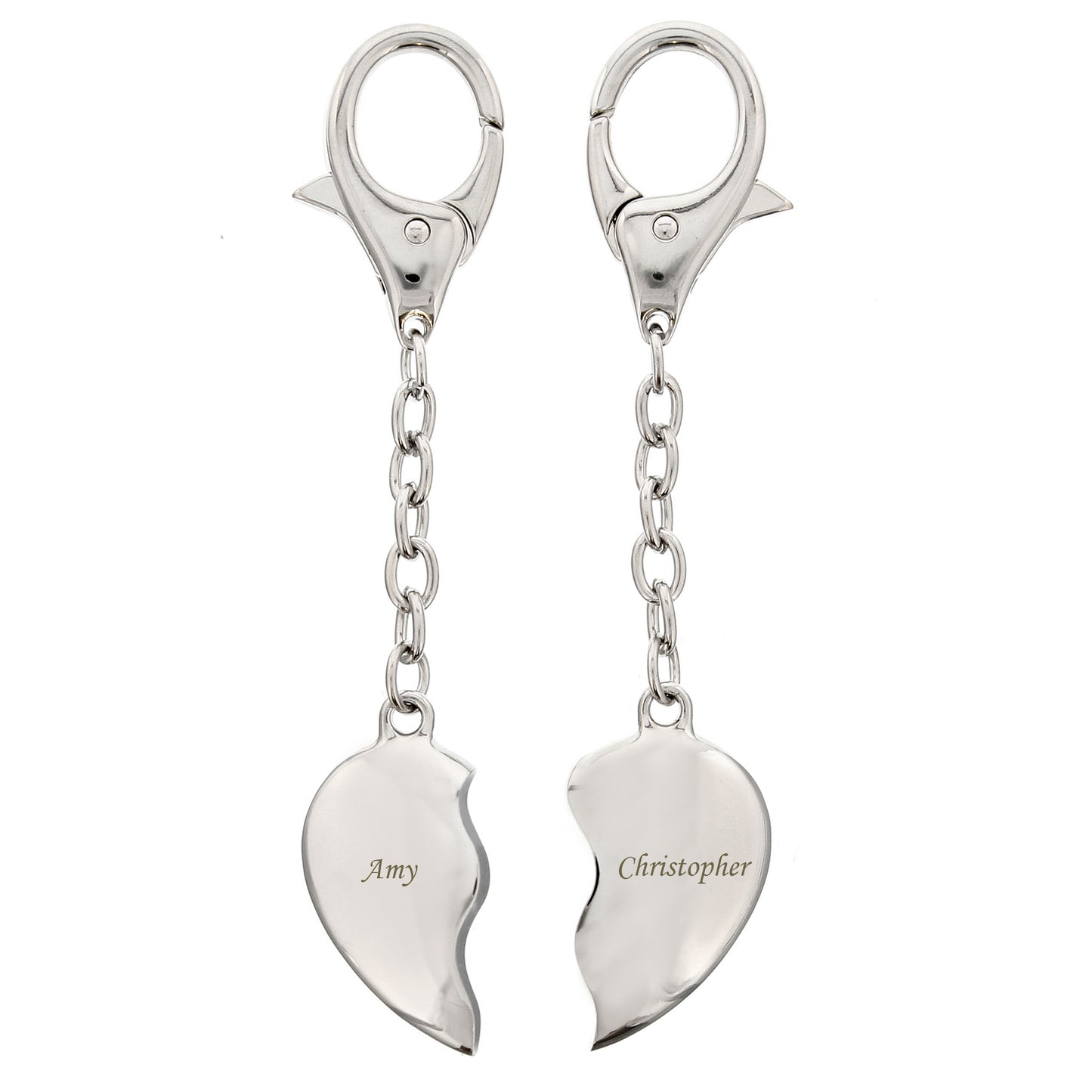 Personalised Two Hearts Keyring