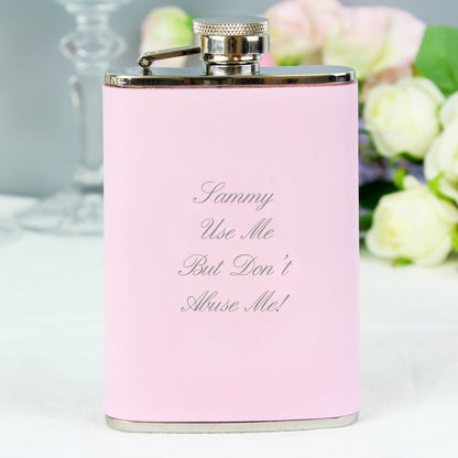 Personalised Pink Hip Flask