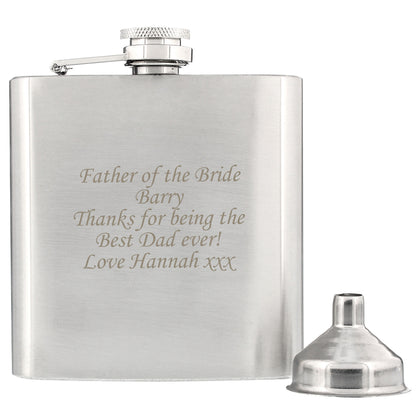 Personalised Boxed Stainless Steel Hip Flask