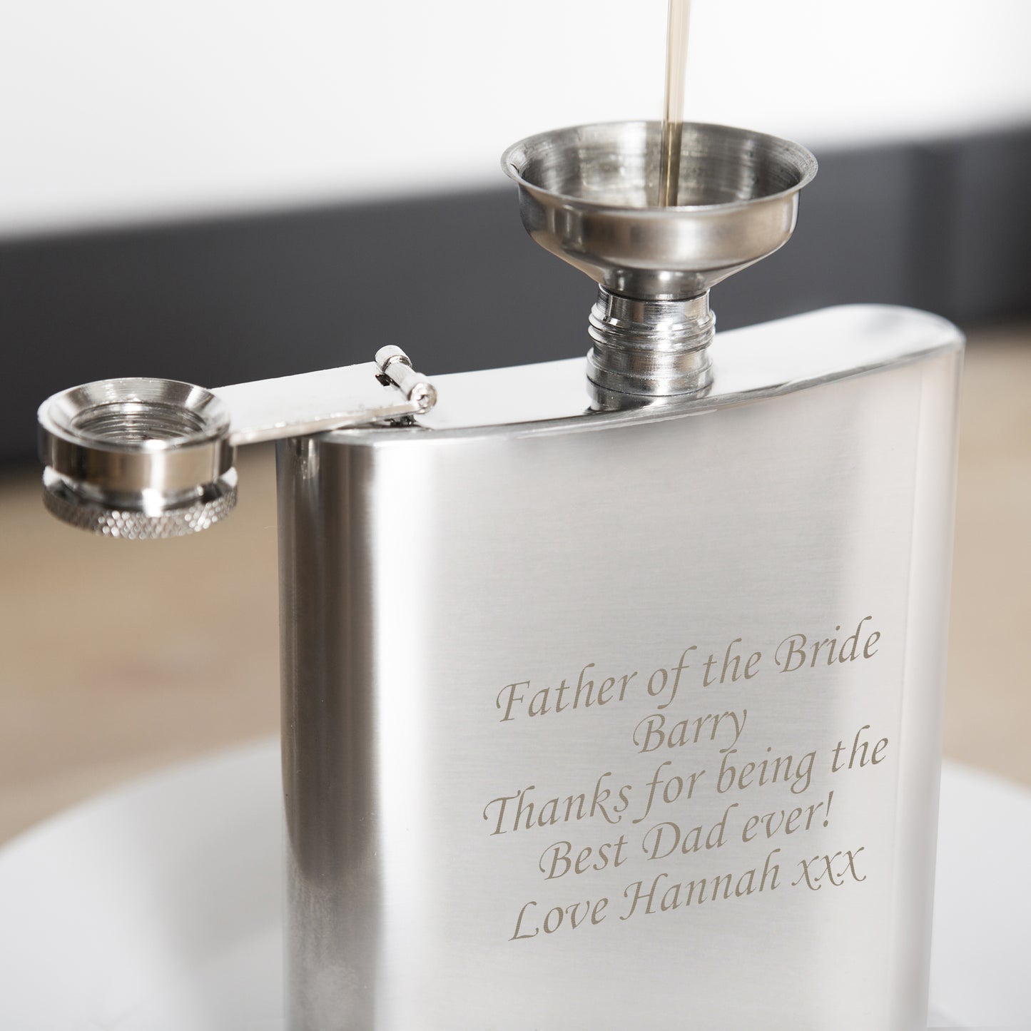 Personalised Boxed Stainless Steel Hip Flask