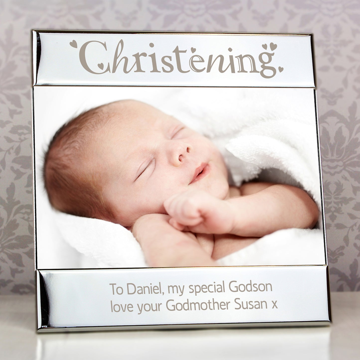 Personalised Silver Christening 6x4 Photo Frame