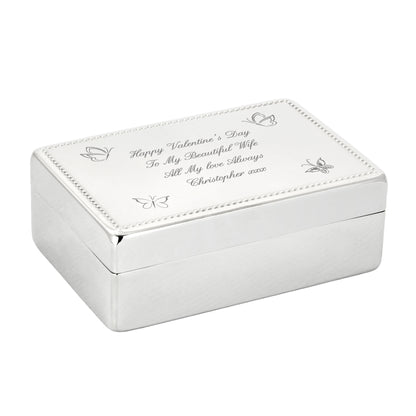 Personalised Butterfly Rectangular Jewellery Box