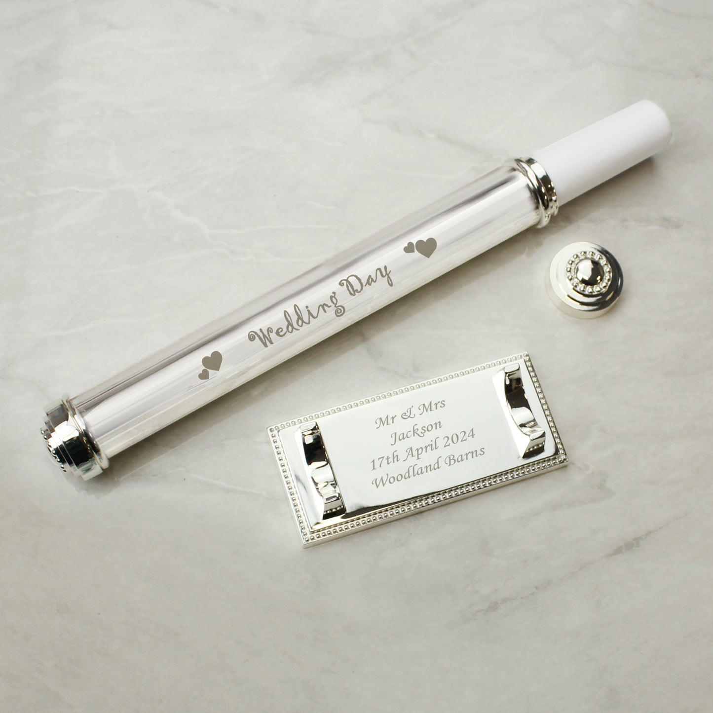 Personalised Wedding Day Silver Plated Certificate Holder