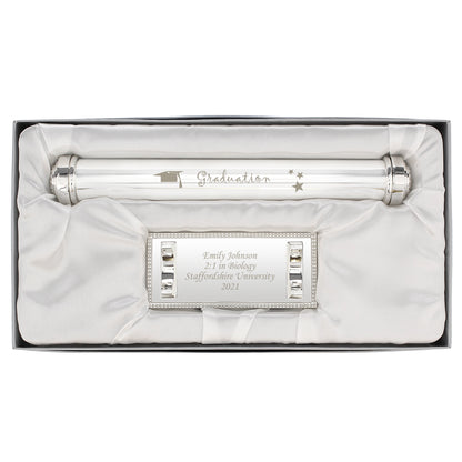 Personalised Graduation Silver Plated Certificate Holder