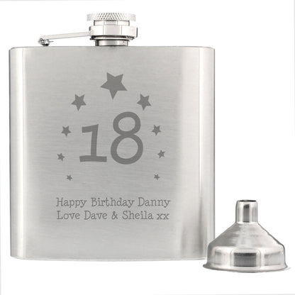 Personalised Stars Age Hip Flask