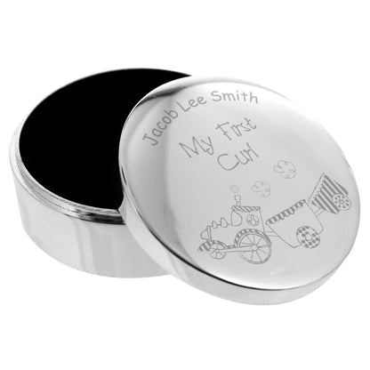 Personalised Train My First Curl Trinket Box