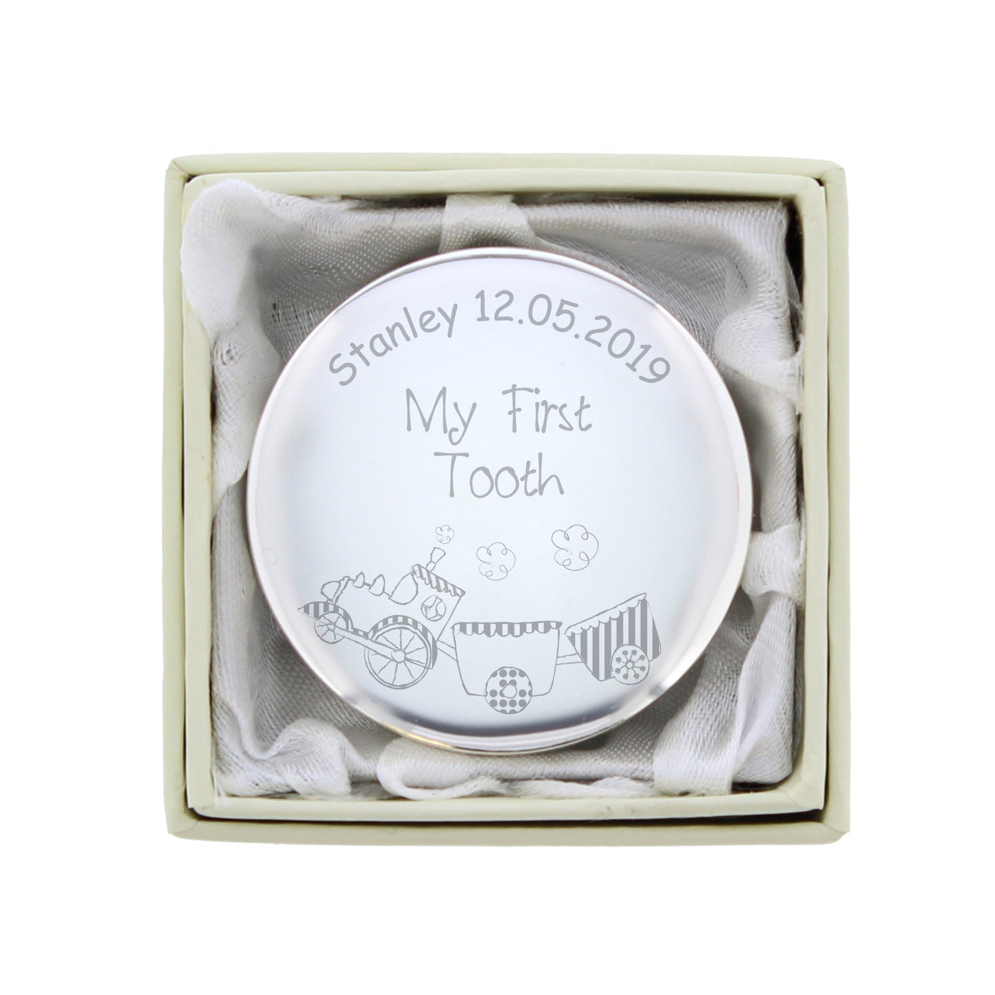 Personalised Train My First Tooth Trinket Box