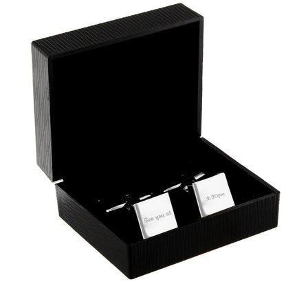 Personalised Any Message Square Cufflinks - 1 line