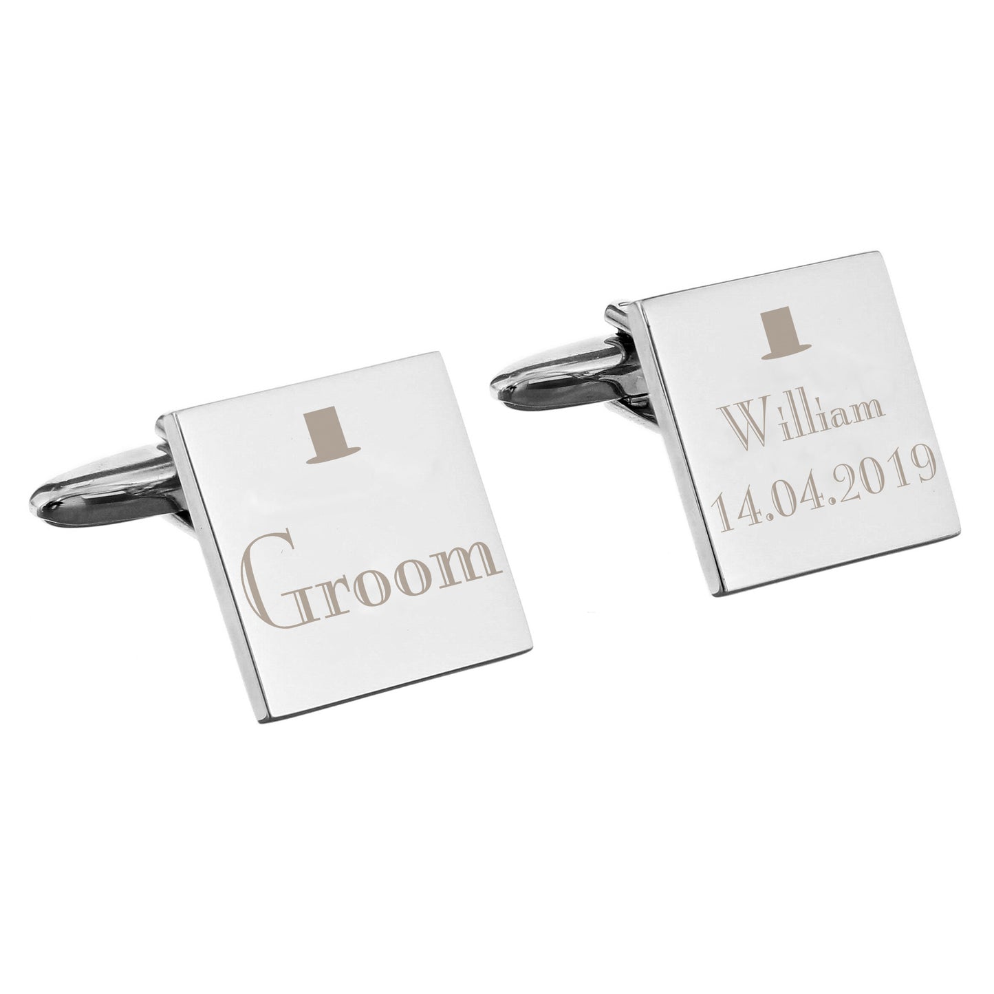 Personalised Decorative Wedding Groom Square Cufflinks