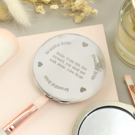 Personalised Beautiful Bride Compact Mirror